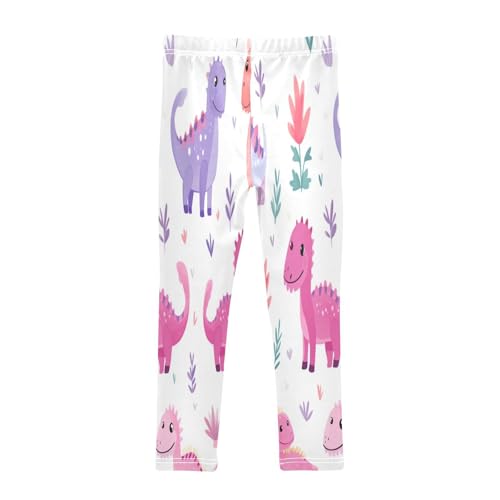 Bolaz Toddler Girls Leggings Printed Yoga Pants Leggings Pink Purple Dinosaurs for Kids2