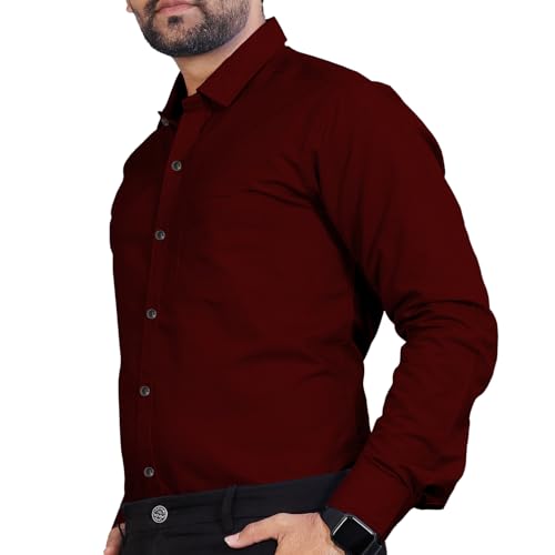 Image of Univibe Men's Slim Fit Full Sleeve Spread Collar Cotton Blend Shirt for Men and Boys