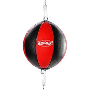 Bad Company Dubbele bal van kunstleer incl. elastische spanbanden, diameter 25 cm, boksbal voor reflex- en bokstraining