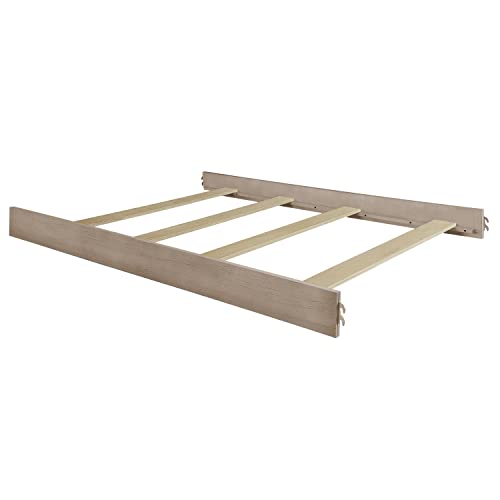 Image of Evolur Full-Size Bed Conversion Rails, Designed & Tested Cribs, Durable Hardwood Build with Secure Mattress Slats, Easy Assembly - Barnwood