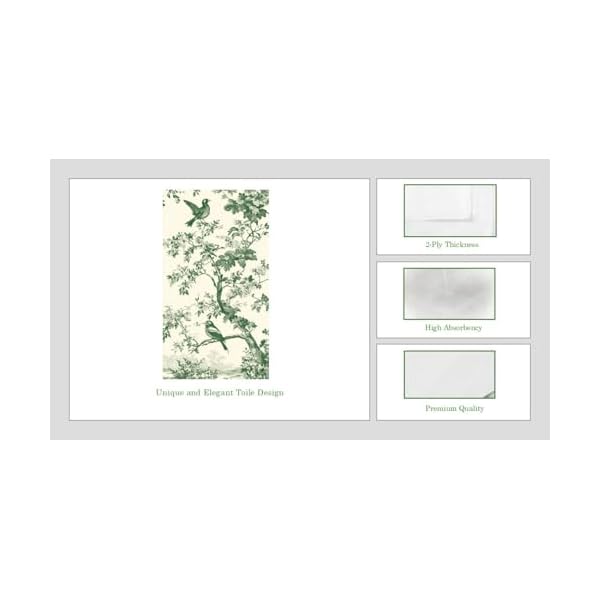   Cerise-100-Green-Toile-Paper-Napkins-Spring-Floral-Bird-Guest-Bathroom-Hand-Towels