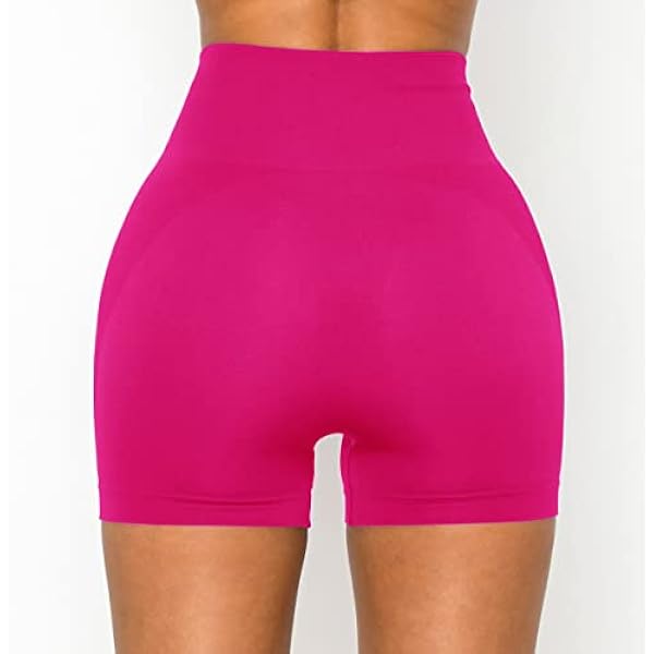 ALWAYS Pantalones cortos de bicicleta de cintura alta para mujer - Pantalones de yoga elásticos para entrenamiento atlético con control de abdomen, Smt10 / Fucsia, M