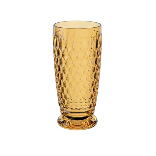 Villeroy & Boch - Boston Safron bicchiere da long drink, 300 ml, bicchiere da cocktail in cristallo, lavabile in lavastoviglie, giallo