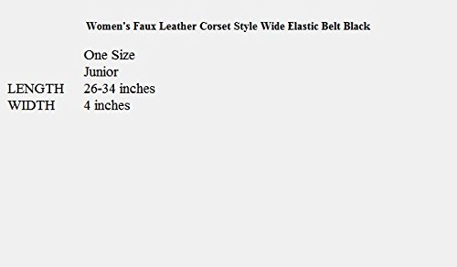 eVogues Plus size Faux Leather Corset Style Wide Elastic Belt Black4