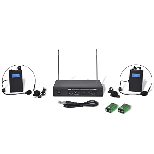 Preisvergleich Produktbild vidaXL 2X VHF Funkkopfhörer Kopfhörer Funkmikrofon Micro Wireless Empfänger Set