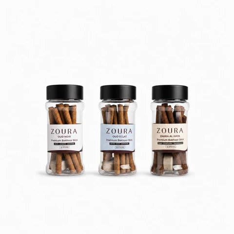 ZOURA Bakhoor Sticks Discovery Set | 3 Fragrances × 12 Sticks Each | Oud Noir Zahra Al Haya Oud ECLAT | Charcoal Free Luxury Incense Sticks | Floral Amber Home Fragrance Gift Set-image-16