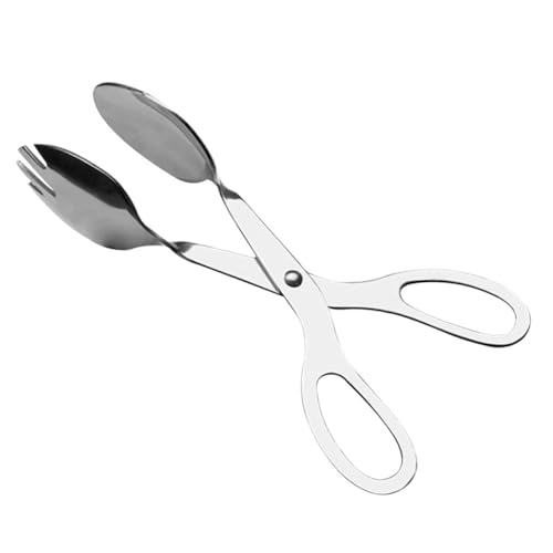 POPETPOP Pinza per Insalata in Acciaio Inossidabile per Servire Cibo e Pane Utensile da Cucina Robusto e per Bbq e Buffet Design Compatto e Durevole