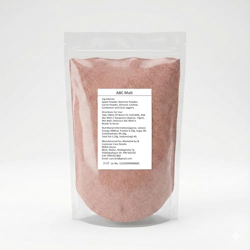 Image of Millet House ABC Mix Malt Powder | Apple, Beetroot, Carrot + Dry Fruits | No Preservatives | No Refined Sugar | Natural Health Drink for Kids & Adults | Ready-to-Mix | 200g Pack