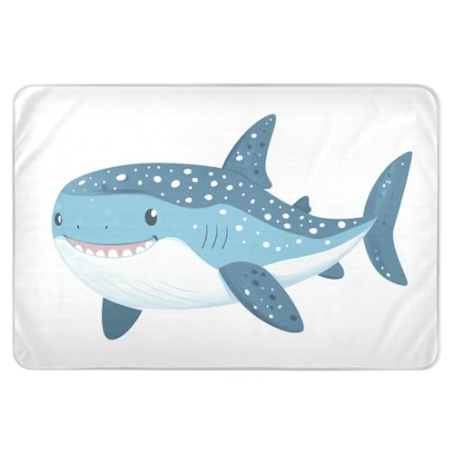 Cartoon Fish sea Blue Toddler Soft Absorbent Bed Wetting Sheet Portable Bed Liners for Toddler Kids , 52