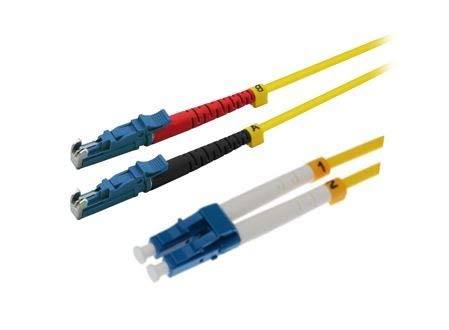 Helos LWL E2000® Câble patch LC Duplex 9/125 μm OS2 Jaune 1,0 m