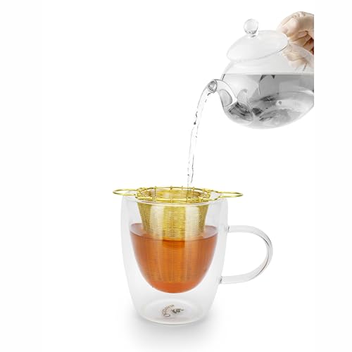 Octavius Tea Infuser | Brass Tea Infuser with Basket Shaped | Loose Leaf | Basket Tea Strainer | Perfect for Loose Teas | Pack of 1