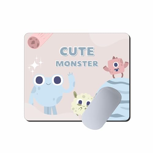 Image of My Print Shop Cute Monster Mouse Pad 9 x 7.5 Inch - Non-Slip Rubber Base, Smooth Surface Mousepad for Office, School, Home Desk, Laptop & PC