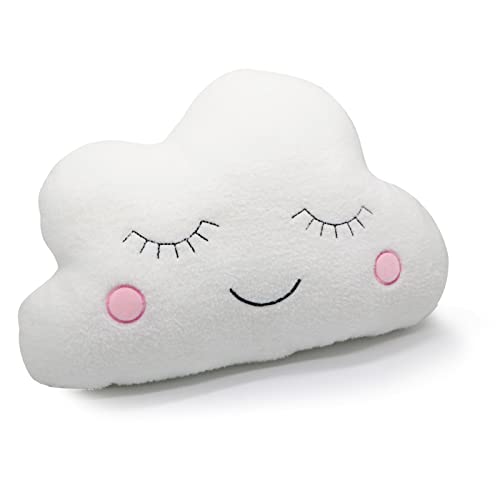 Aodafei Kuschel Kissen Wolken,Flauschige Weiche Kuschelkissen Deko Kissen Wolke Form,Dekokissen für Kinderzimmer Couch Schlafzimmer Sofa,Weiße,55x40 cm