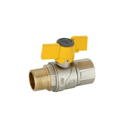 Image of VENUS Brass Ball Valve A207 1 /2 inch M-F | Heavy Duty Solid Brass with Aluminium Wing Handle | Leak Proof, Easy Quarter Turn for Water, Gas & Air Lines