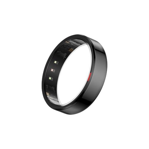 Image of POBOVi Gen 2 Titanium Smart Ring for Women & Men, Sleep & Heart Rate Tracker, No Subscription, Size Before You Buy (Polished Black, 12)