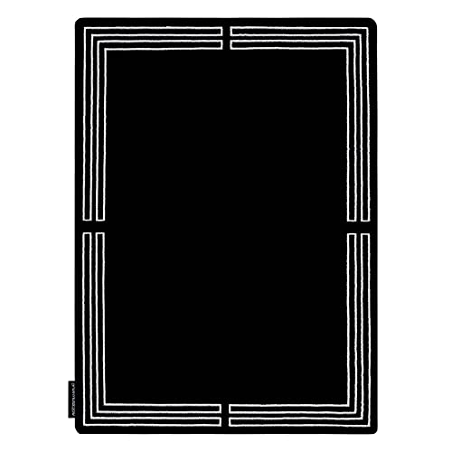 Tapis grande taille Hampton cadre noir pour sol de chambre