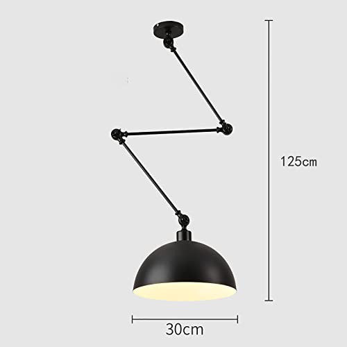 Lumière industrielle de pendentif E27 en métal noir réglable - 4