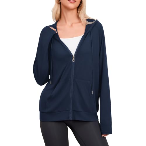 Image of Witsmile Zip Up Hoodie Women Oversized Sweatshirt Long Sleeve 2026 Fall Outfit Lightweight Jackets Workout Clothes