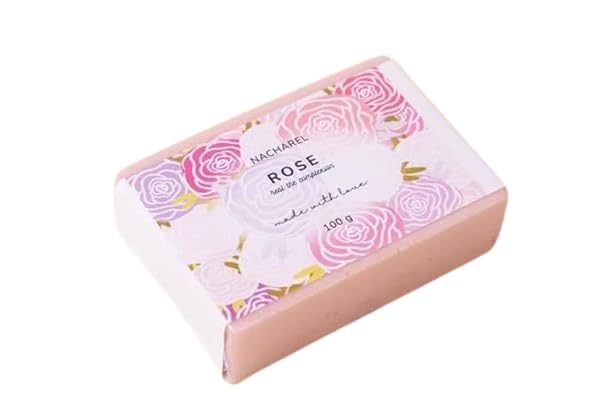 Image of Nacharel Rose Soap | Pure & Gentle Bathing Bar for Glowing Skin | Nourishing & Aromatic Soaps for Men & Women | Natural Cleansing Bar For Moisturising | Soap for All Skin Types | Pack Of 1