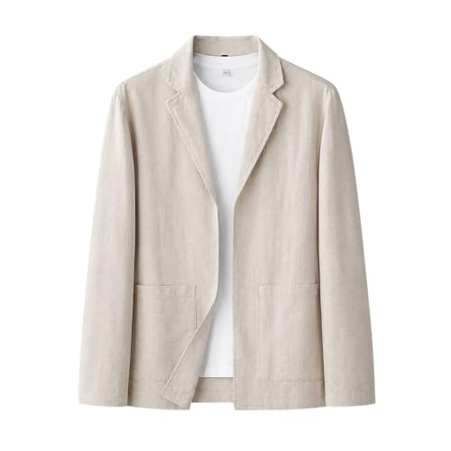 Veste blazer homme lin manches longues veste légère coupe droite travail