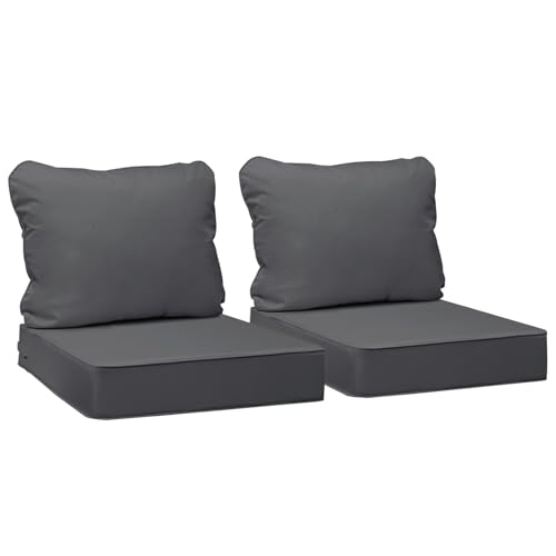 Image of AAAAAcessories Outdoor Seat Cushions for Chairs, Fade-Resistant, Waterproof Patio Furniture Replacement Cushions, 20 inch x 18 inch x 3 inch + 20 inch x 17 inch, Set of 2, Dark Gray