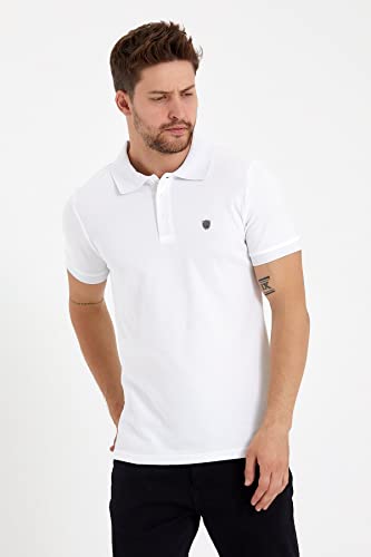Polo blanc haut de gamme à logo chromé sophistiqué