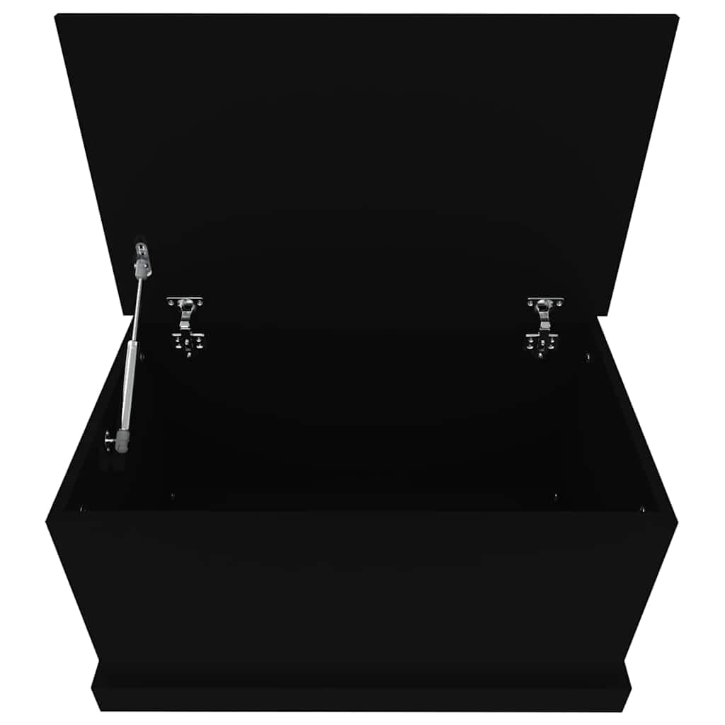 Baúl negro de madera 70 x 40 x 38 cm con tapa, versátil caja de almacenamiento para salón, dormitorio, pasillo, práctico banco y organizador de espacio de almacenamiento