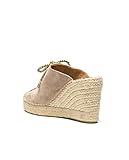 Zuecos cuña media Vidorreta Zuecos de Yute para Mujer con Plataforma y Cordones Color Cuerda Talla 39