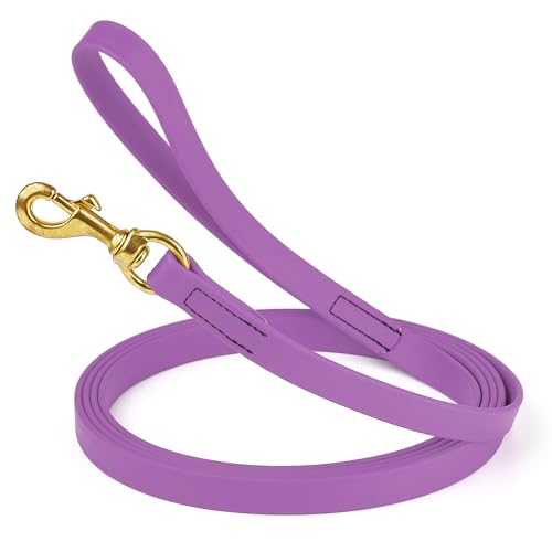 Viper Biothane K9 Working Dog Leash Waterproof Lead for Tracking Training Schutzhund Odor-Proof Long Line with Solid Brass Snap for Puppy Medium and Large Dogs, 33ft Amethyst Purple