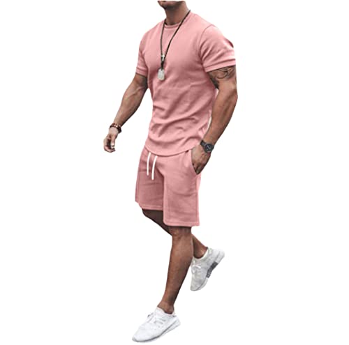 Ensemble t-shirt surdimensionné homme 2 pièces couleur unie F taille XXL