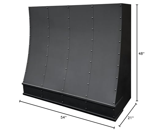 Image of SINDA Copper Range Hood, Handmade with a High CFM Vent Motor, Includes SUS 304 Liner and Baffle Filter, 54 inchW*48 inchH*21''D, Wall Mount, In Stock