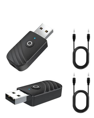 2PCS Bluetooth 5.0 USB Receptor 3 en 1 Adaptador Transmisor de TV Emisor de Audio Portátil con Jack 3,5 para TV, PC,Coche, Estéreo, Altavoces Alcance 15m - imagen 7