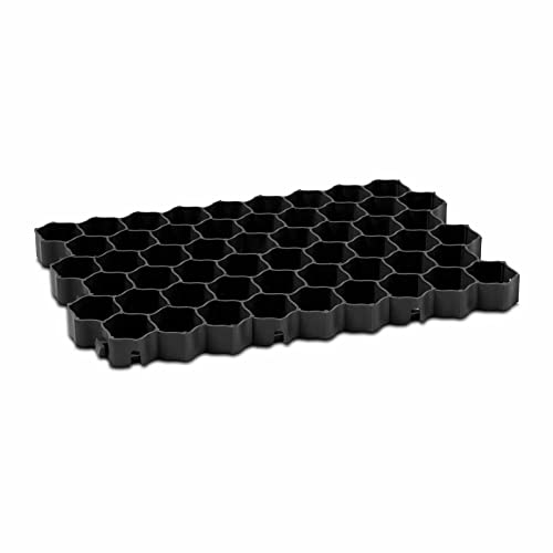 Hillvert HT-LG-40B Dalle À Gazon Engazonnable pour Parking Engazonné Pelouse Grille (Dimensions de Chaque Dalle : 60 x 40 x 4 cm, 4 pièces, modulaires, Polypropylène) Cover