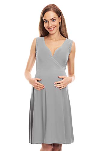 Selente Mummy Love - Vestido de Embarazo, con función de Lactancia, Encaje o Bordado Color Negro. Talla única