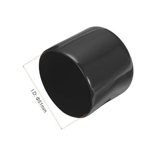 Image of uxcell 4pcs Rubber End Caps 51mm ID Vinyl Round End Cap Cover Screw Thread Protectors Black, 40mm Height