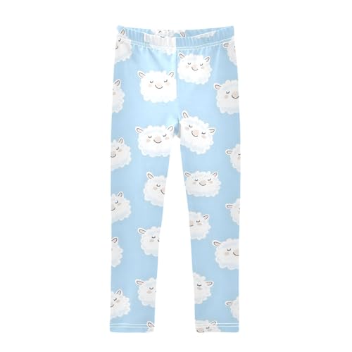 Cute Sheep Ear Girls Leggings Soft Stretch Workout Yoga Dance Pants for Kids Casual Tights
