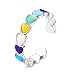 CASSIECA Anillos Plata de Ley 925 Anillos Abiertos Anillos de Dedo Ajustables Anillo Corazón Arcoíris Corazón Colorido a Corazón Amor Sin Fin Anillo Moda Mujeres Anillo Fino Anillo Regalo para Novia