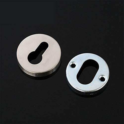 Schlüssellochabdeckungs-Set, runde Rosetten, Einsteckschlossabdeckung mit Sockel für europäische Standardschlösser (Edelstahl)