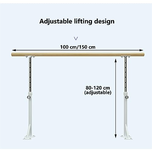 Barre de ballet en bois massif ajustable et stable pour studio - 2