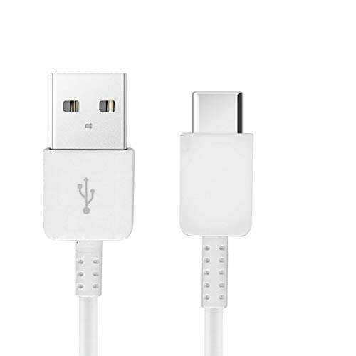 Authentic Short 8' USB Type-C Cable for Motorola Moto Z Play Droid Also Fast Quick Charges Plus Data Transfer! (White)
