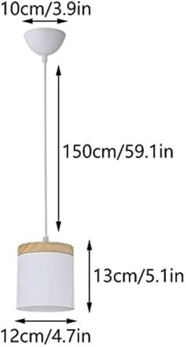 Lámpara colgante cilíndrica minimalista con madera para salas elegantes 3