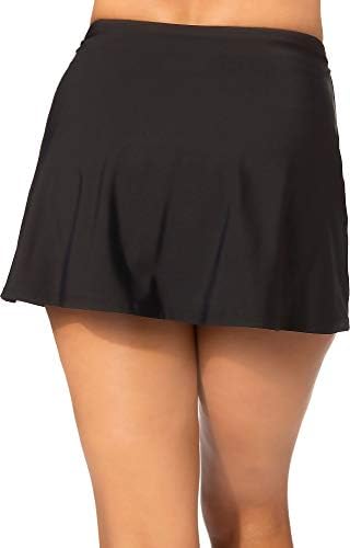 Paradise Bay Womens Tummy Control Swim Skirt 14 Black