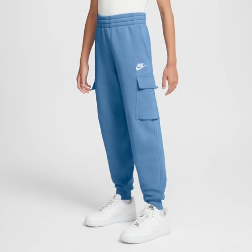 Nike Sportswear Club Fleece Big Kids' Cargo Pants (FD3012-489, Blue Beyond/Blue Beyond/White)2