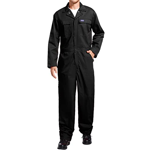 HISEA Men's Long Sleeve Coverall, Stain & Wrinkle Resistant Mens Work Coverall with Multi Pockets
