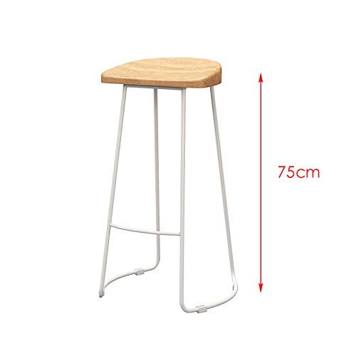 Chaise de bar minimaliste européen MU en fer forgé et bois noble de haute qualité