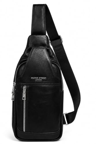 Image of Allen Cooper Premium Leather Sling Bag for Men | Crossbody Messenger Bag with Adjustable Shoulder Strap | Travel Organizer Shoulder Bag for Daily Use, Office & Outdoor Carry