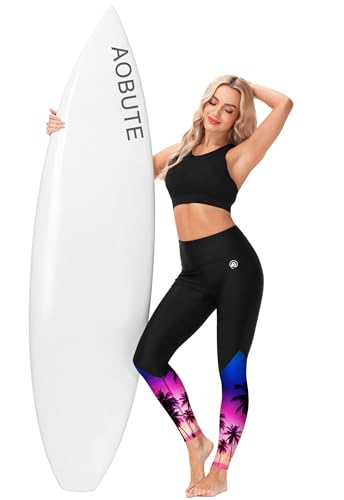 Image of AOBUTE Women Swim Pants UPF 50+ Rash Guard Pants High Waisted Swimming Leggings