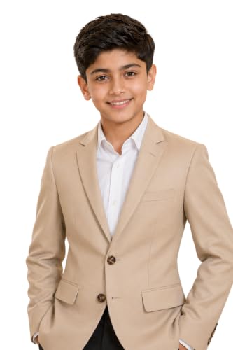 Image of SaintX Kids Boys Tailored Premium Coat Blazer | 4-Way Stretchable Wrinkle Free Fabric | Fully Lined | Slim Fit | Versatile Formal & Casual Jacket for Boys (1-14 Years KB01)