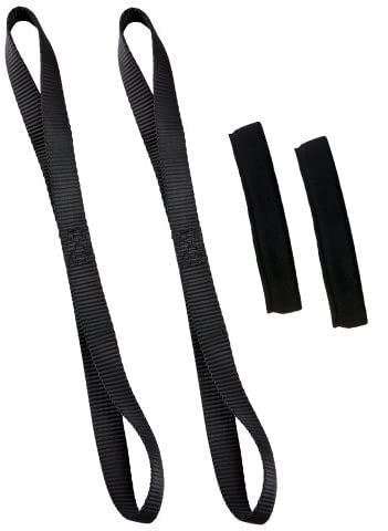 Emgo tiedowns suave Touches de 18 pulgadas en color negro, set de dos extensiones cuidadas.