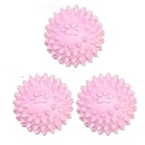 XYSRXWY Dog Chew Toys for Aggressive Chewers,3Pcs Pink Dogs Toy Spiky TPR Ball No Squeak Chew Toy Long Lasting for Aggressive Heavy Chewers Dogs Puppy Teething Training Spiky Rubber Ball Toy Small